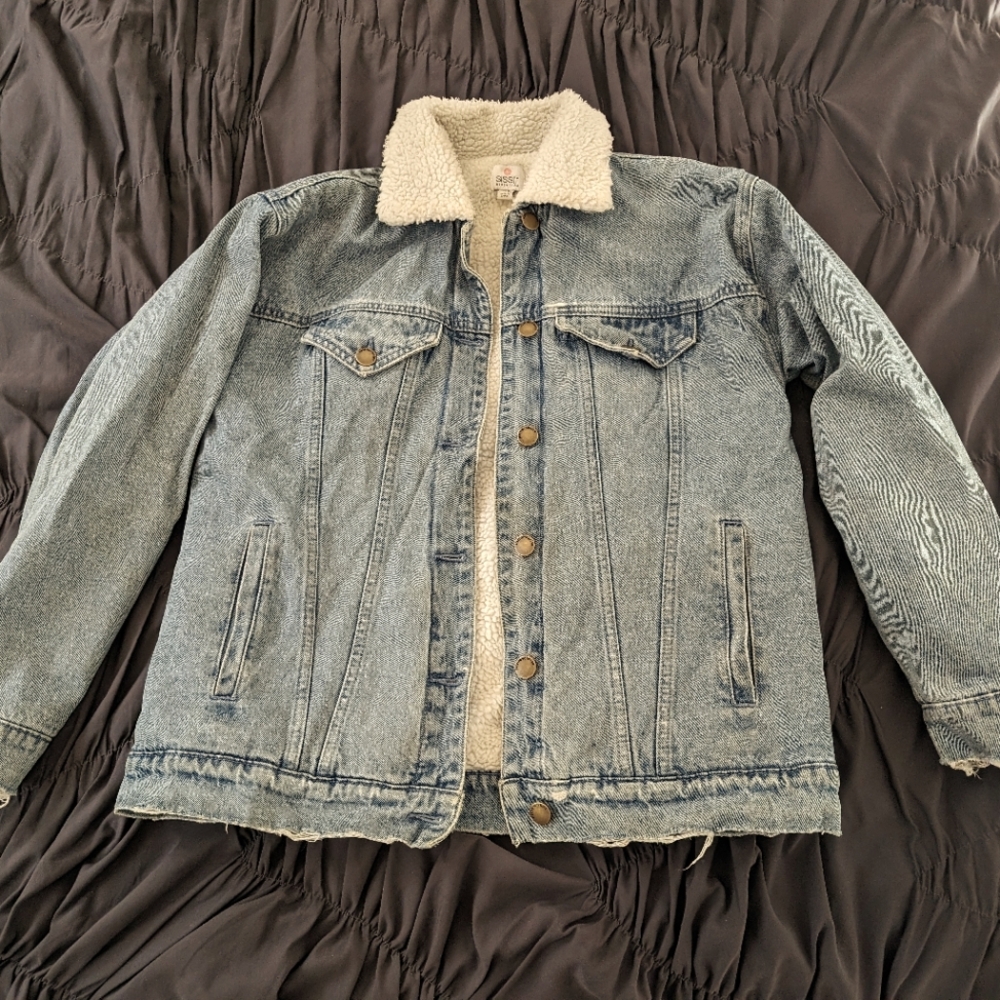 Sherpa lined denim jacket